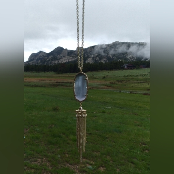 New Rayne Slate Cat's Eye Stone Tassel Necklace💞 - Picture 4 of 10